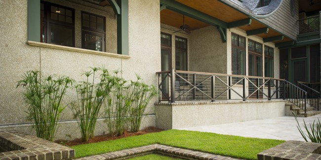 home exterior porch and backyard