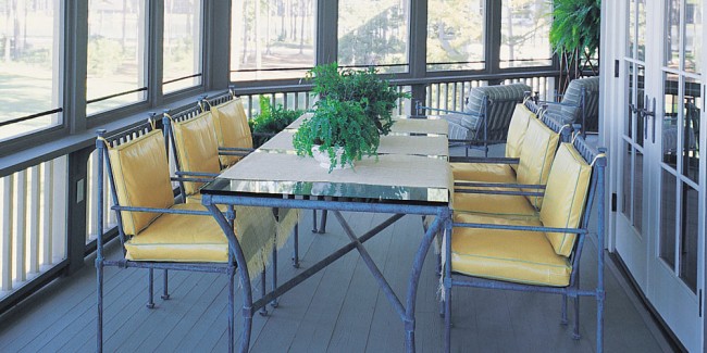 scenic flooring on screened back porch