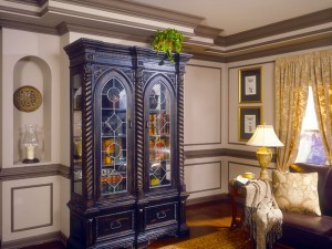 home interior with armoir